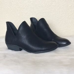 Black cut out booties